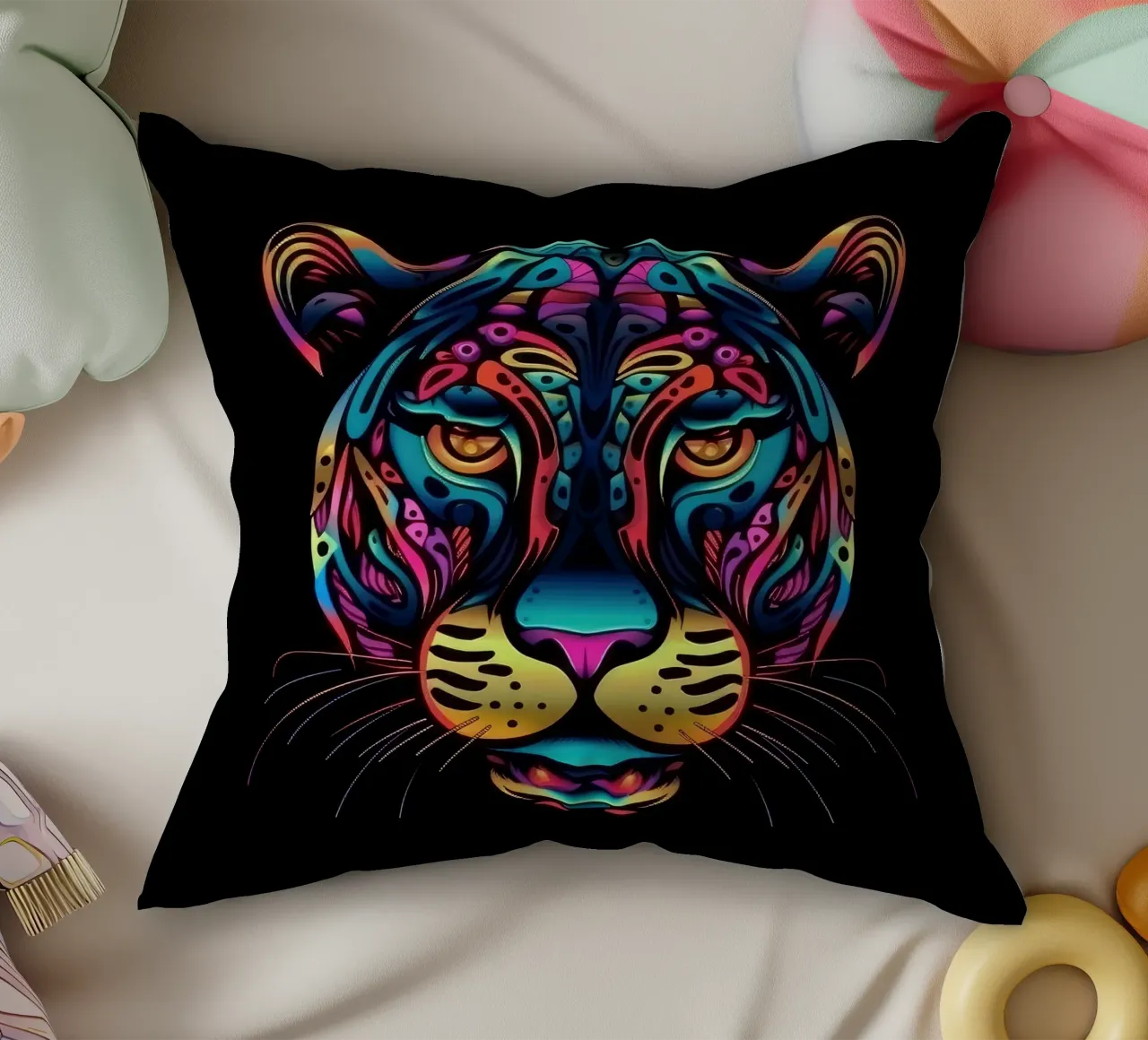 Tatoo Jaguar cuscino da Animal Portraits