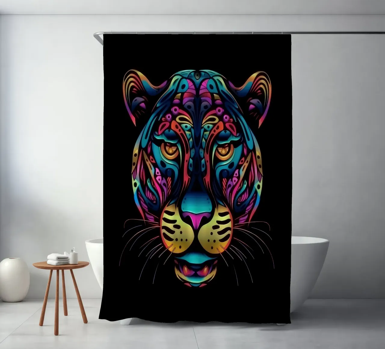 Tatoo Jaguar shower curtain by Animal Portraits