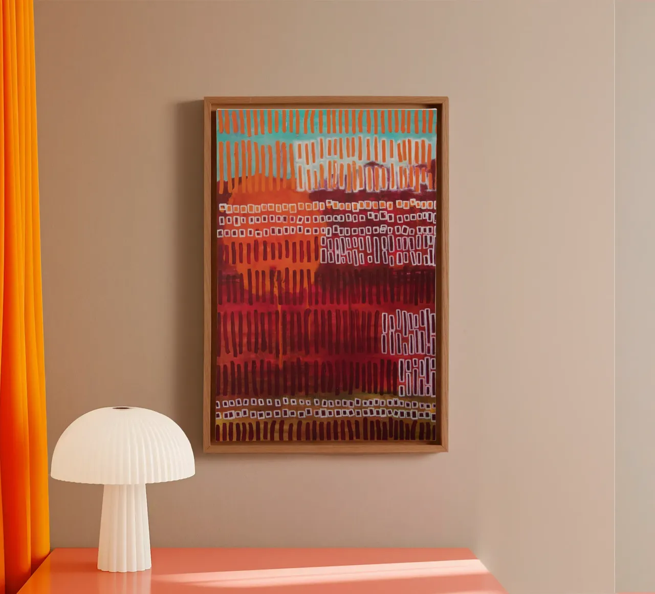 Abstract chloride canvas with Floater frame by Teresa André
