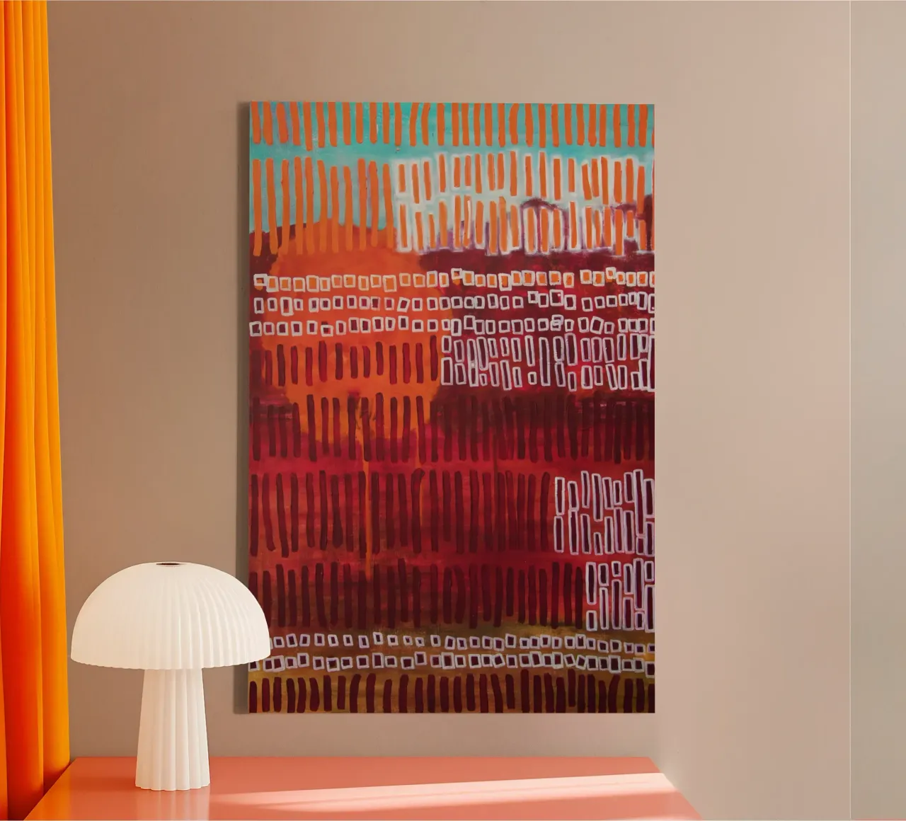 Abstract chloride canvas with Floater frame by Teresa André