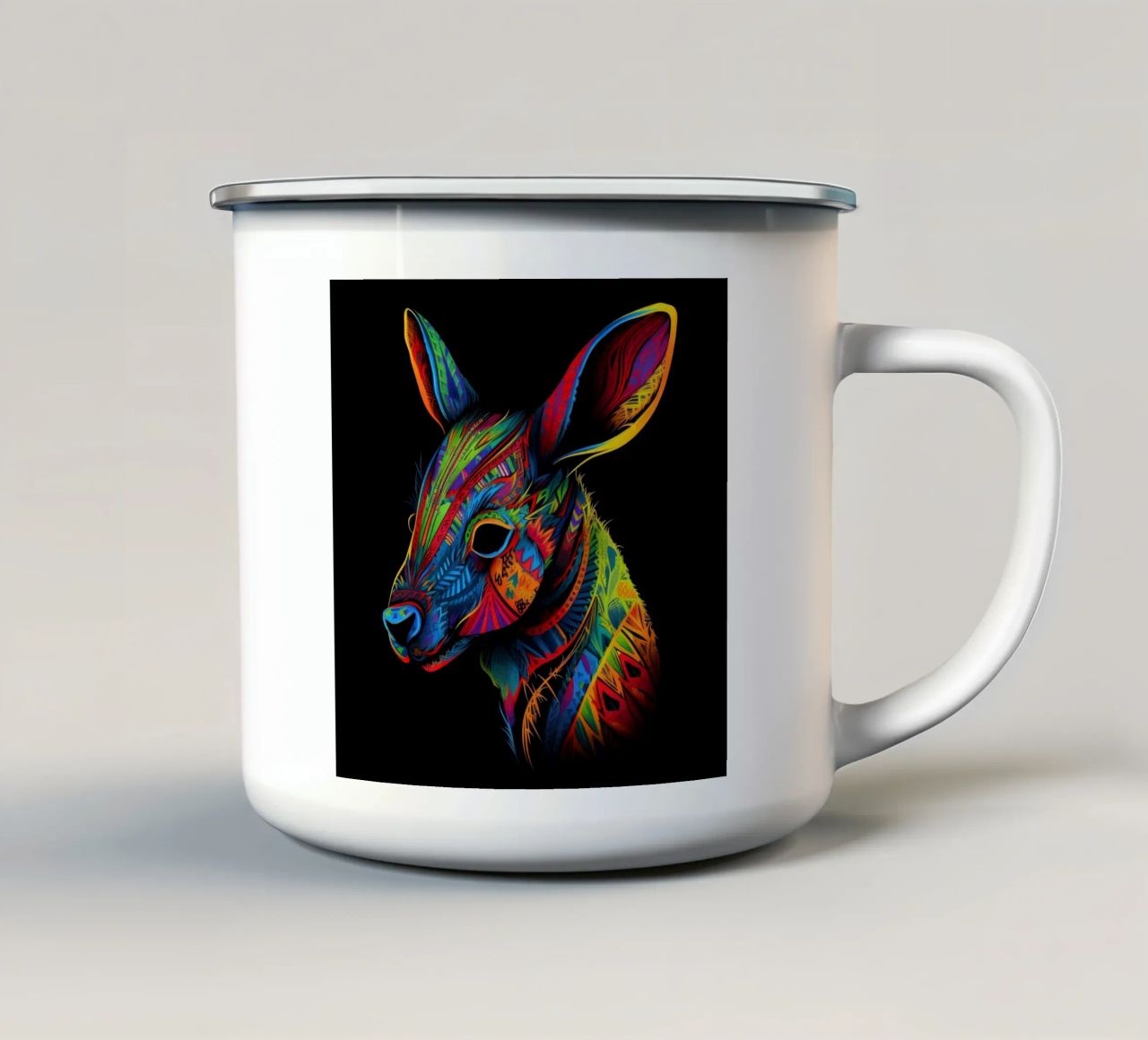 Canguro Tatoo tazza in smalto da Animal Portraits