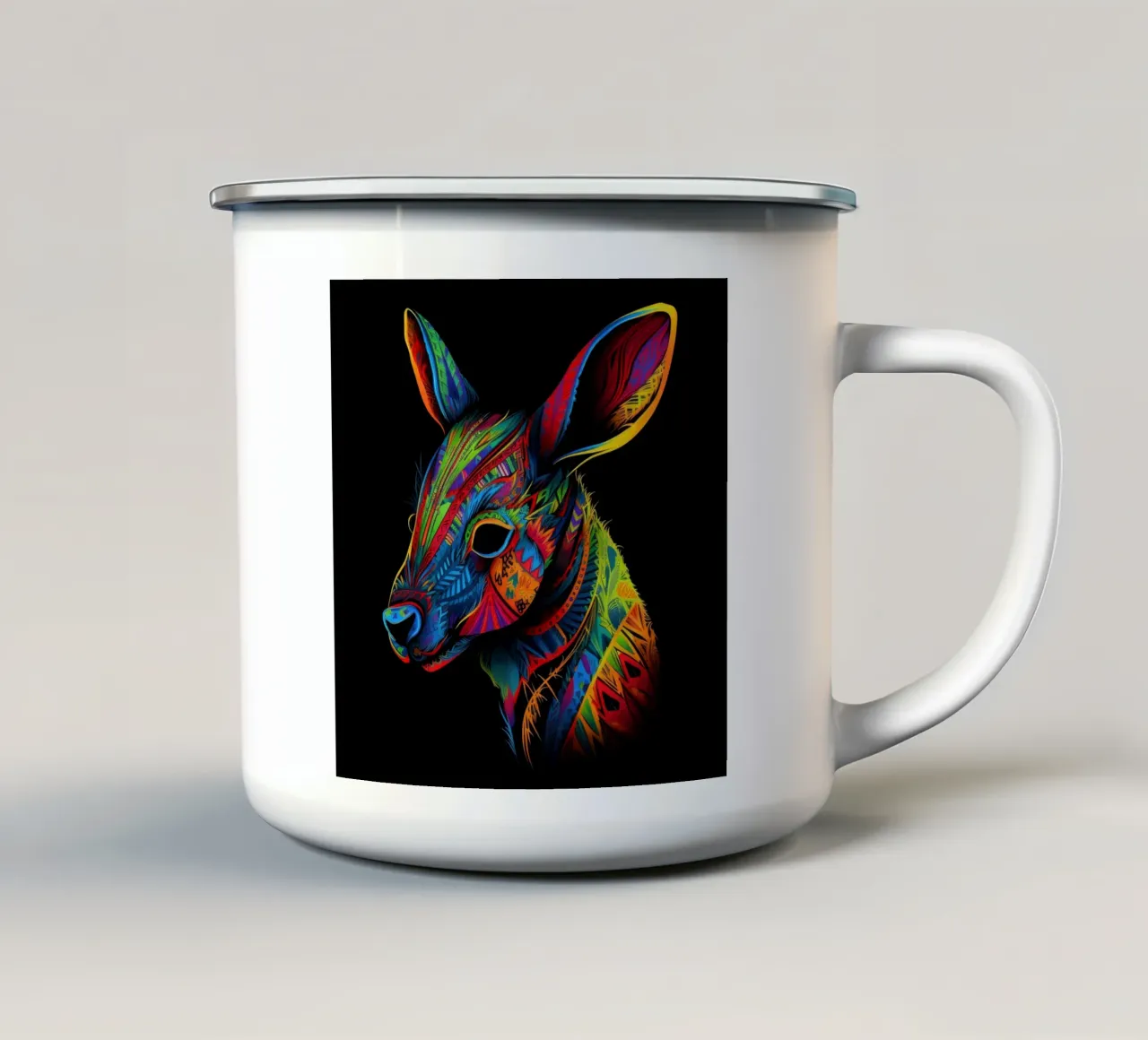 Canguro Tatoo tazza in smalto da Animal Portraits