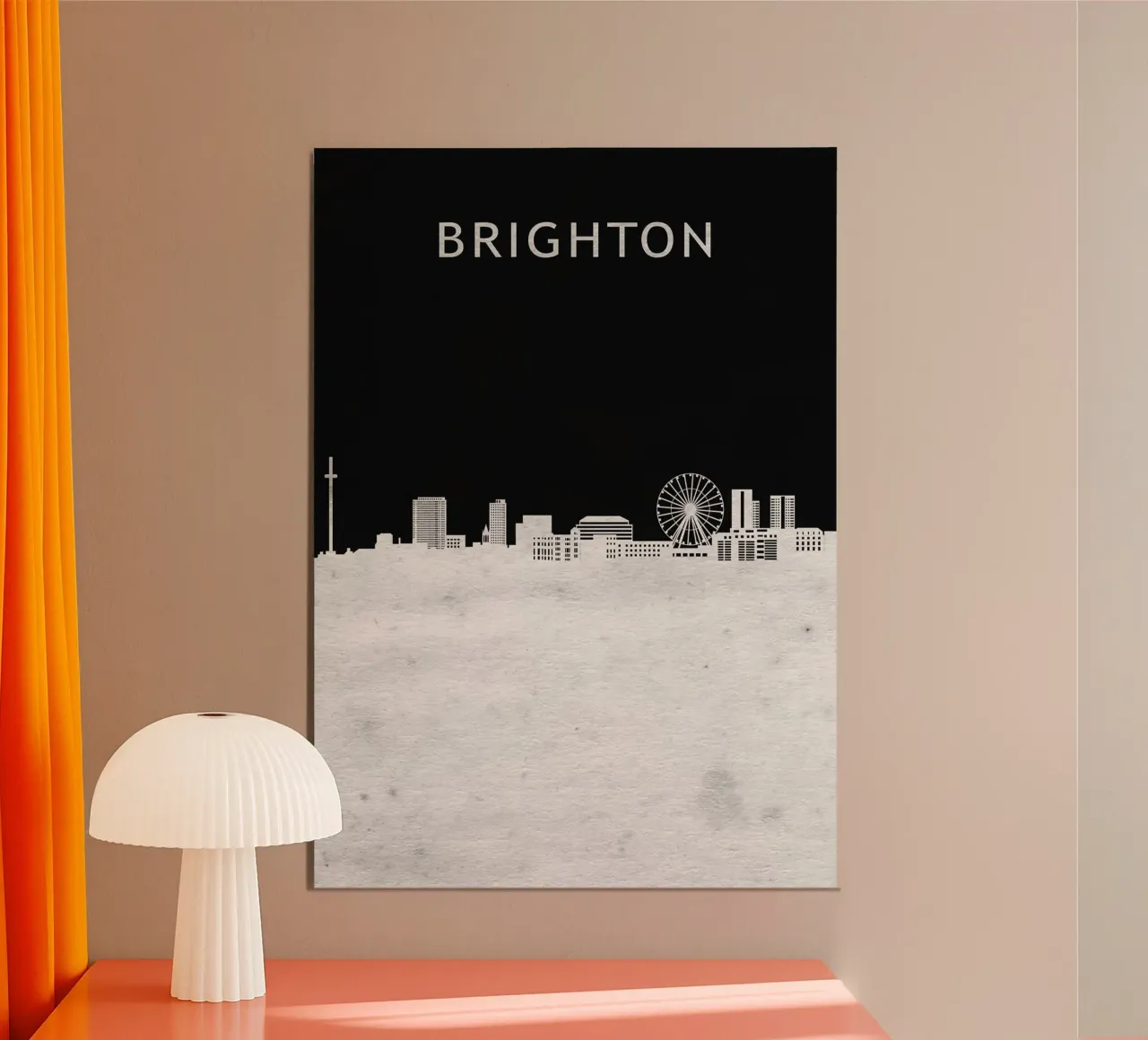 Brighton England poster con telaio in alluminio da Travelstudio