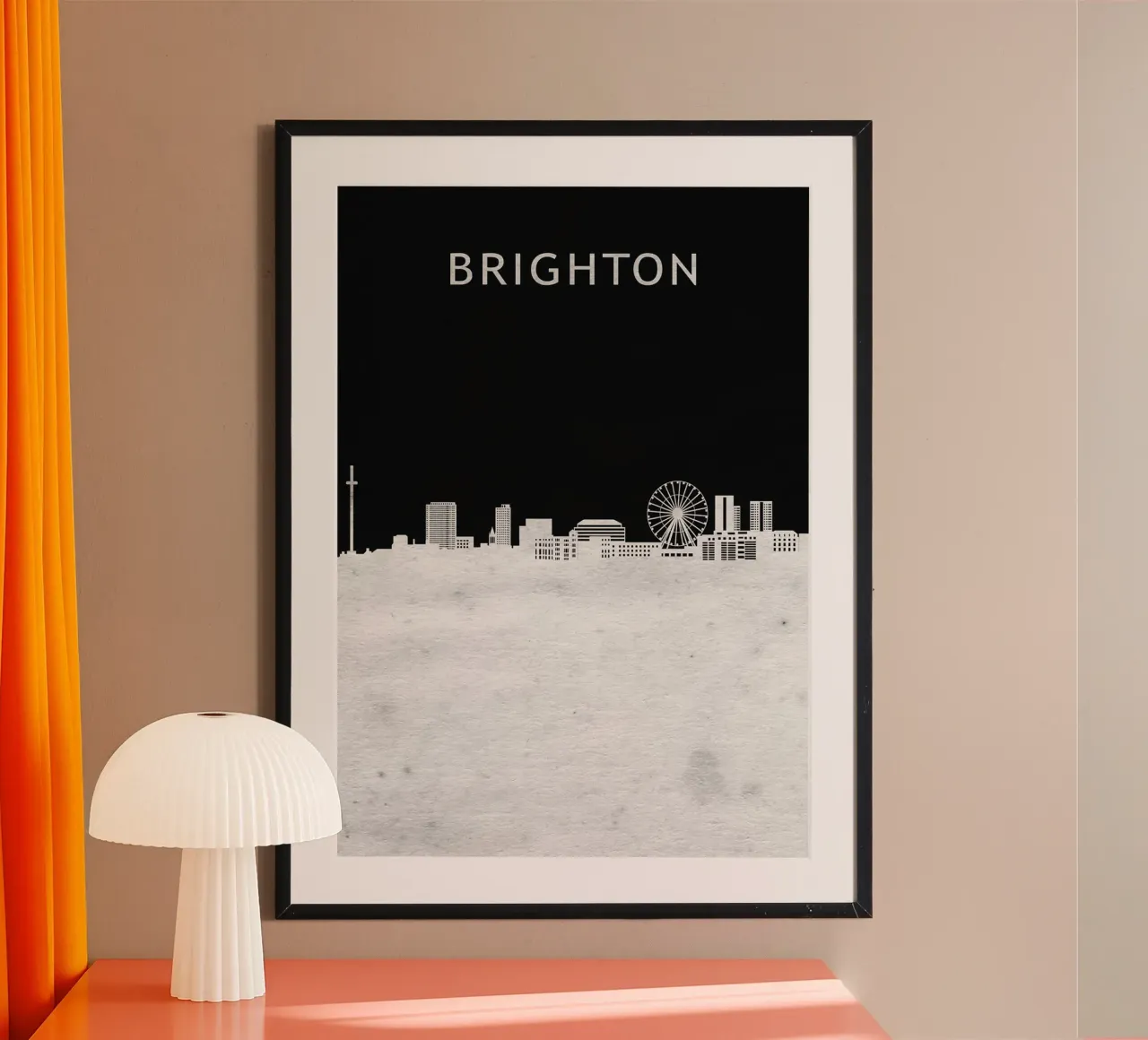 Brighton England poster con telaio in alluminio da Travelstudio