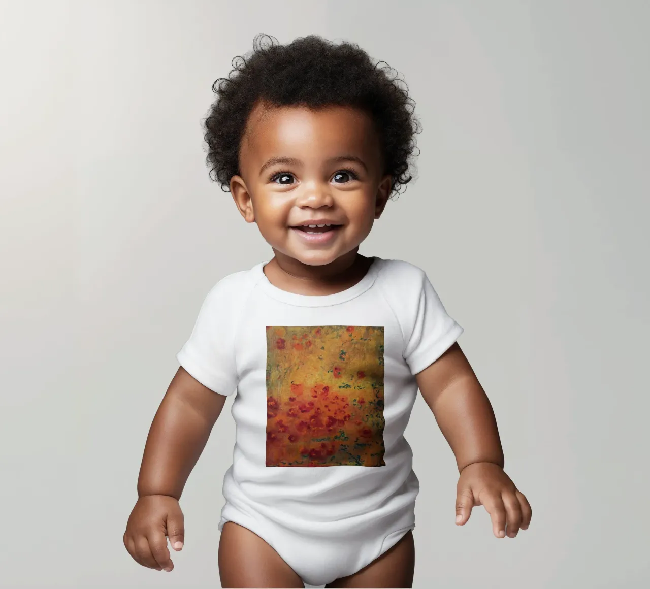 Piccoli fiori caldi astratti body neonato maniche corte da Teresa André