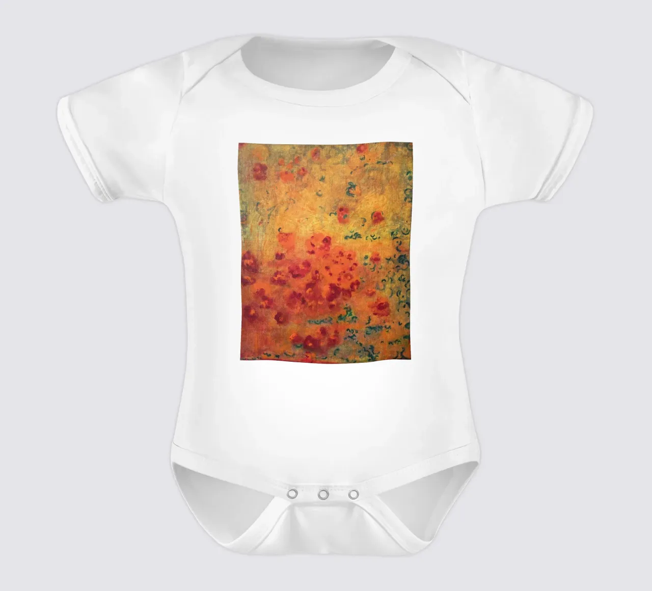 Piccoli fiori caldi astratti body neonato maniche corte da Teresa André