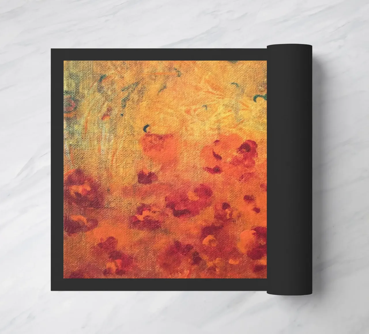 Piccoli fiori caldi astratti zerbino da Teresa André