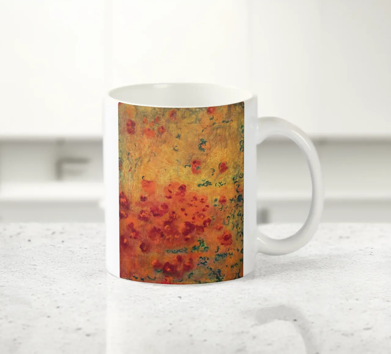 Piccoli fiori caldi astratti tazza in ceramica da Teresa André