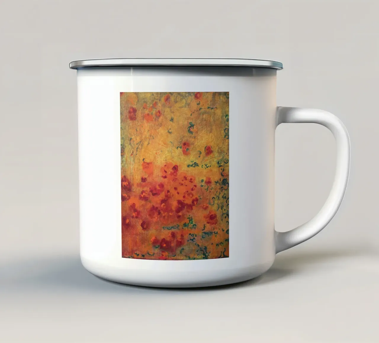 Piccoli fiori caldi astratti tazza in smalto da Teresa André