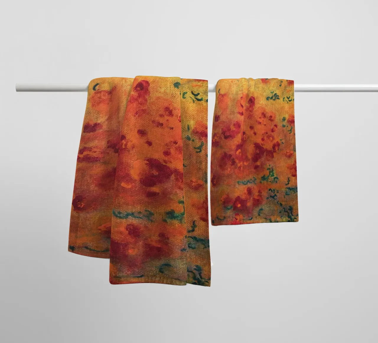 Piccoli fiori caldi astratti asciugamano da bagno da Teresa André