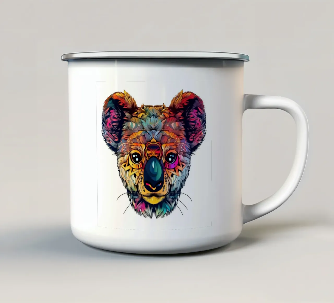 Tatoo Koala tazza in smalto da Animal Portraits