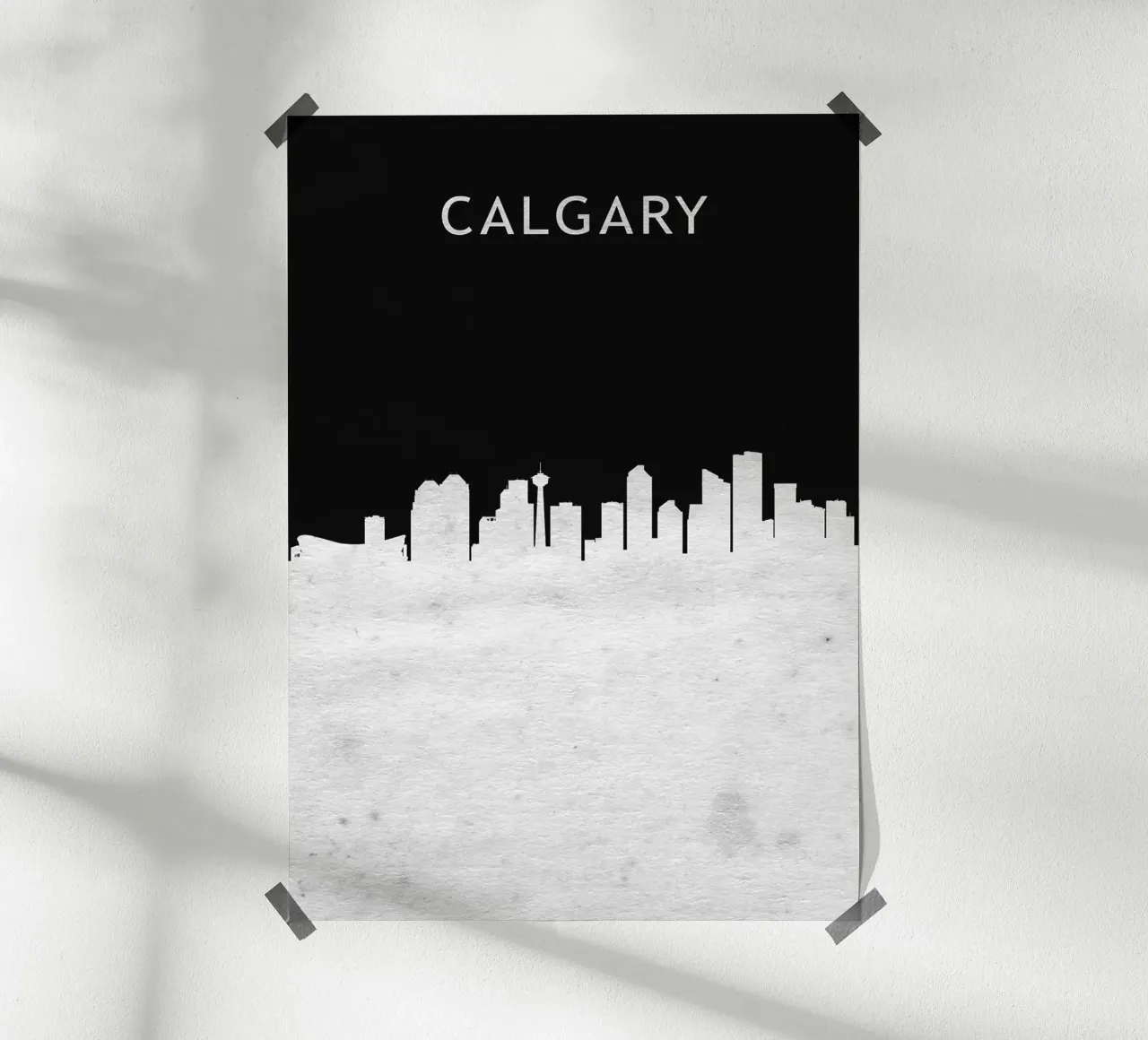 Calgary Canada poster con telaio in legno da Travelstudio