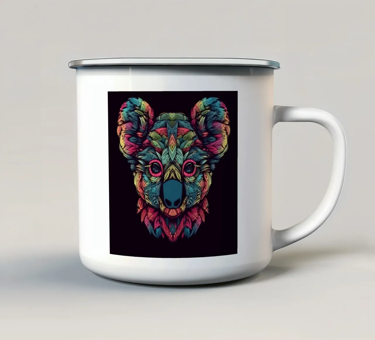 Tatoo Koala tazza in smalto da Animal Portraits
