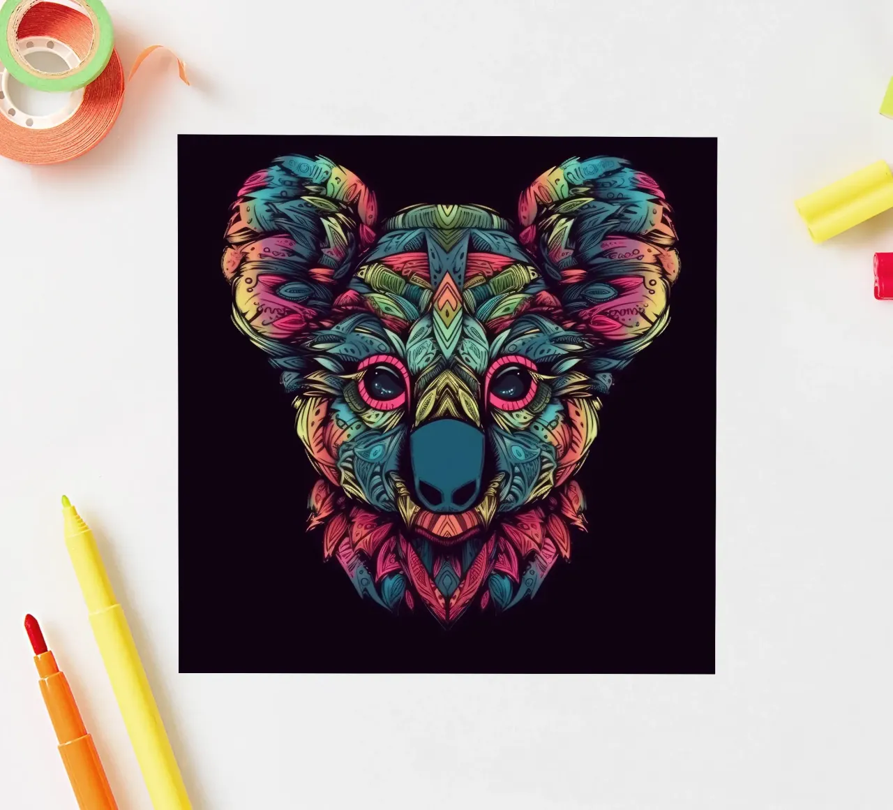 Tatoo Koala sticker van Animal Portraits