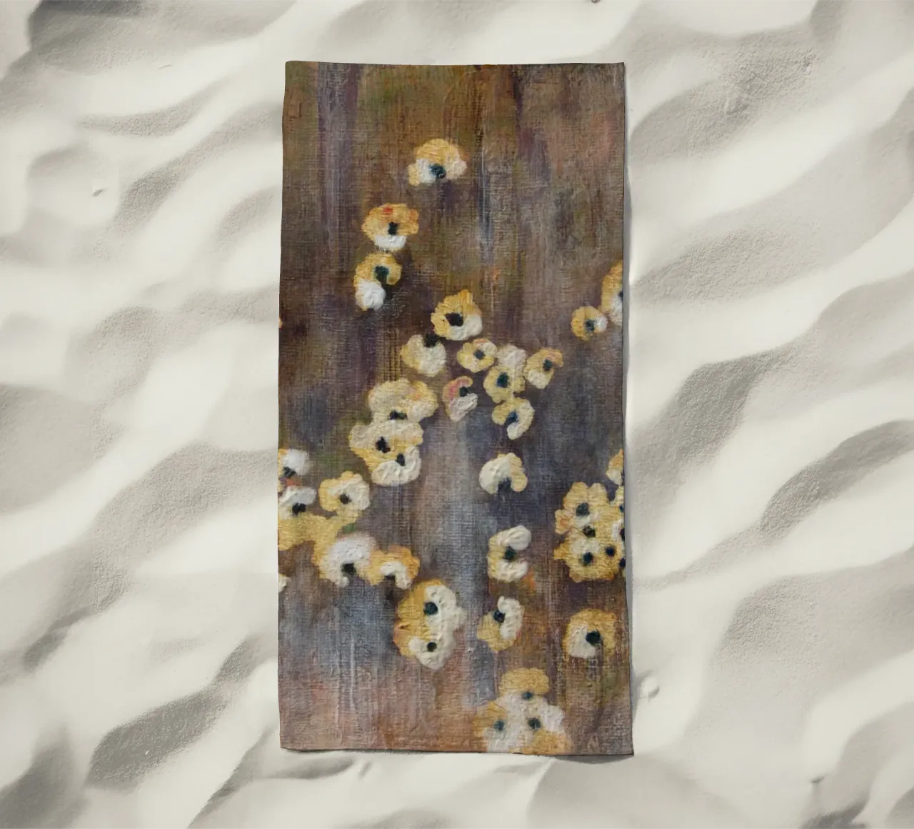 Fiori bianchi astratti telo mare da Teresa André