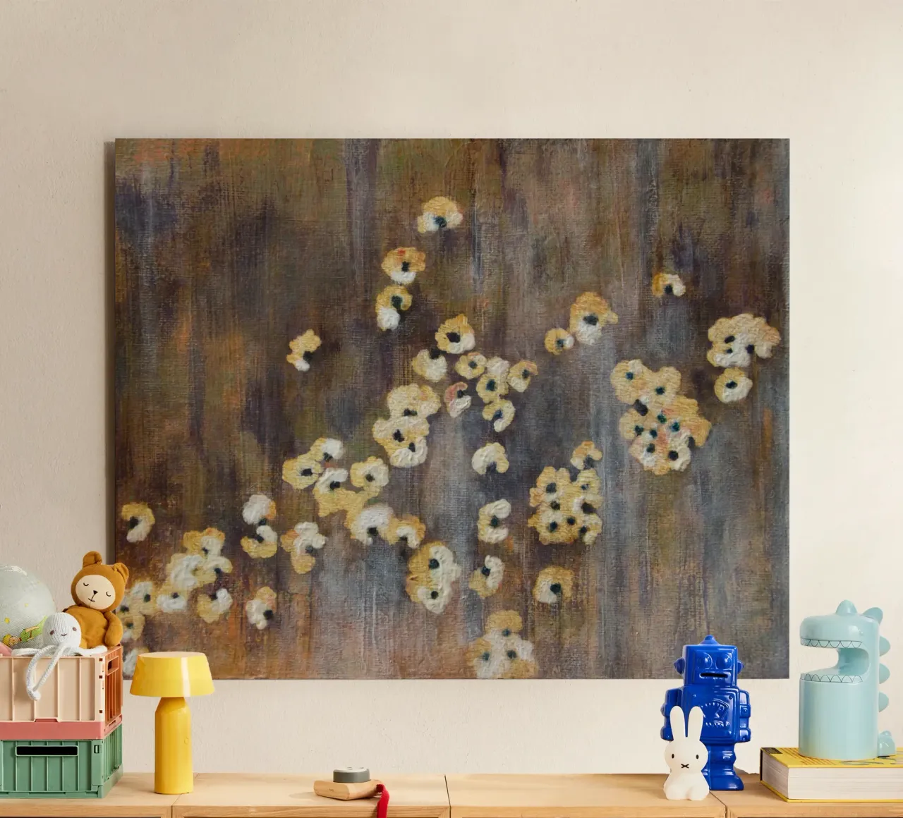Fiori bianchi astratti alluminio dibond da Teresa André