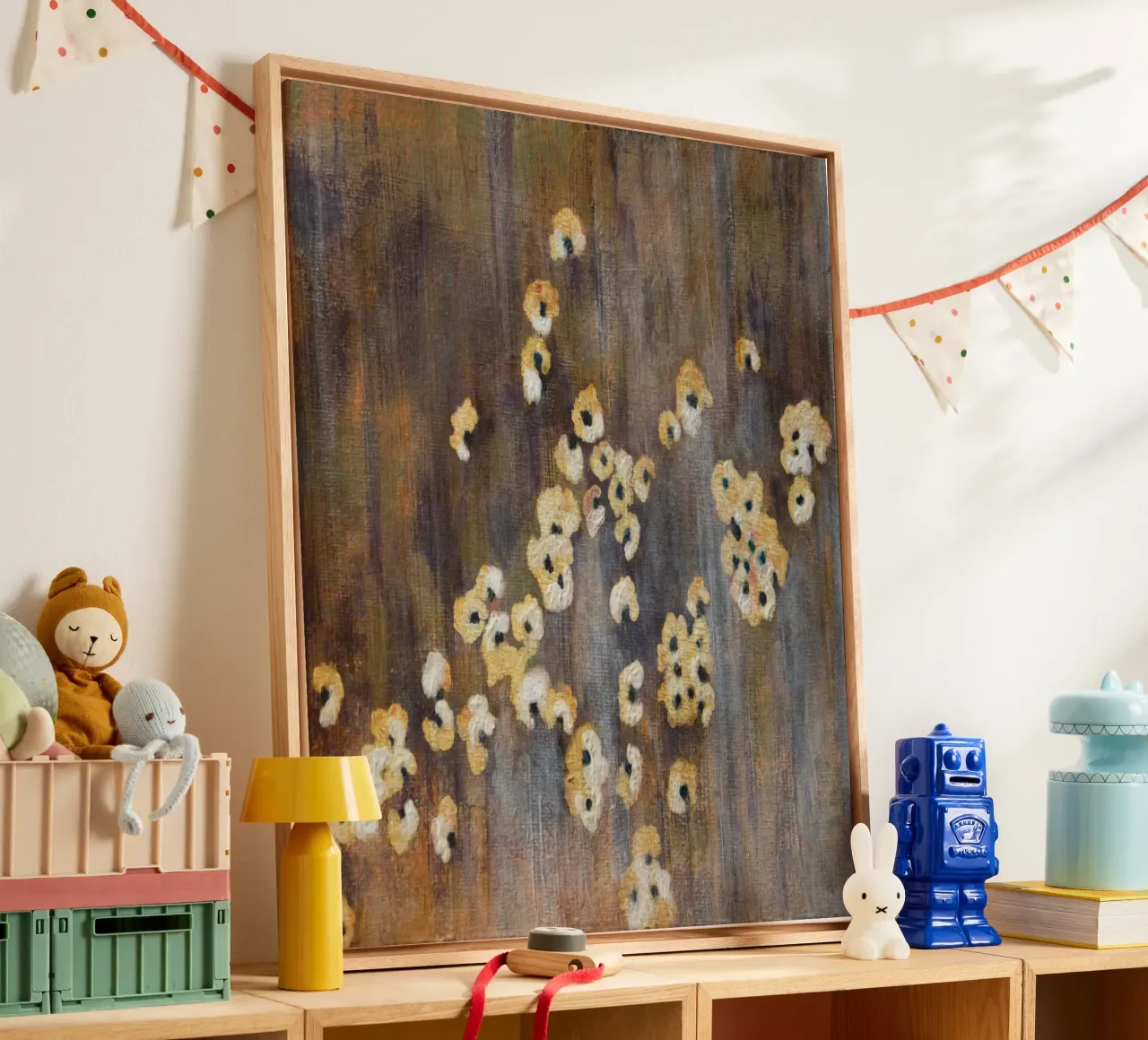 Fiori bianchi astratti tela con Cornice a cassetta da Teresa André