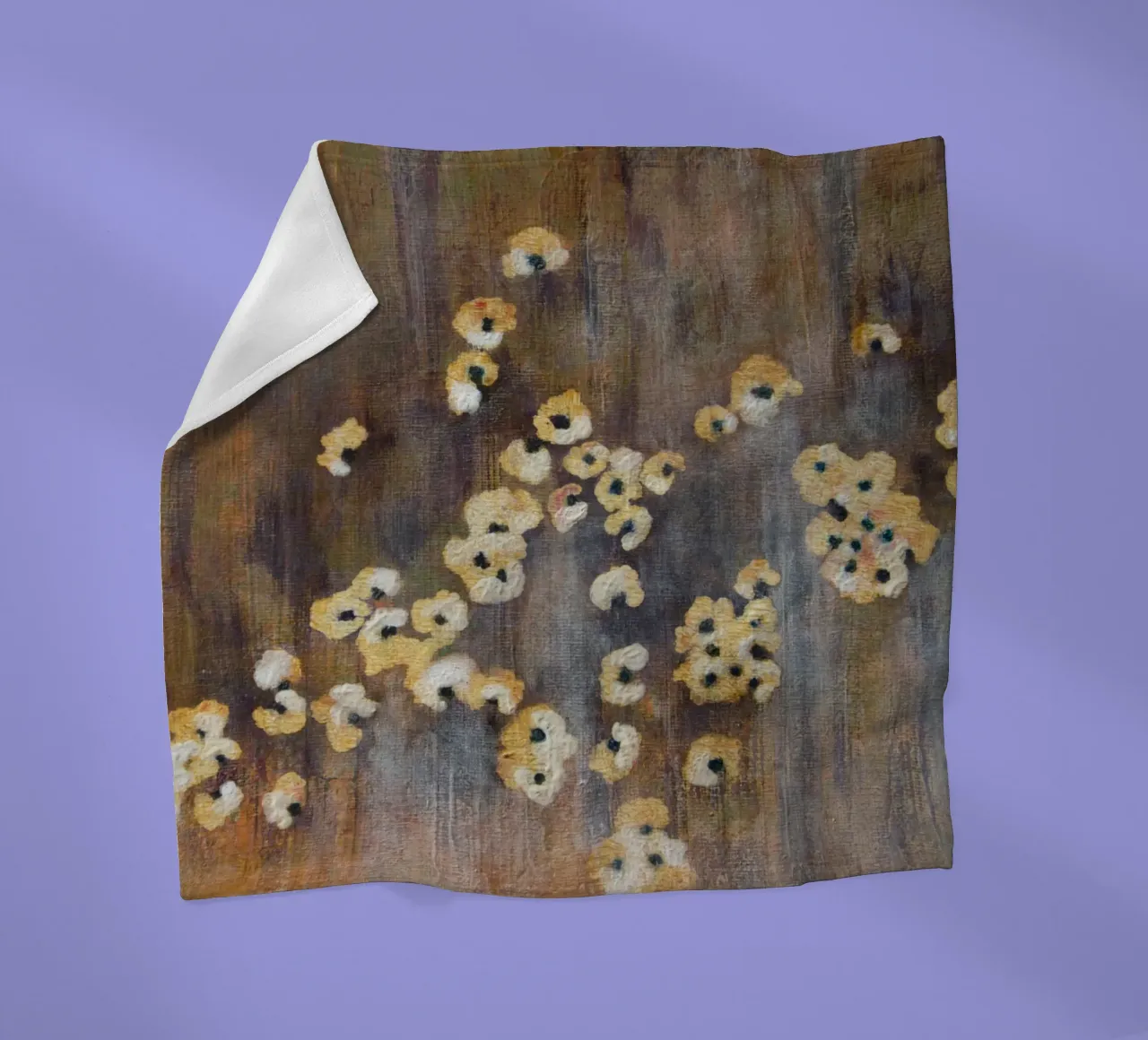 Fiori bianchi astratti coperta in pile da Teresa André