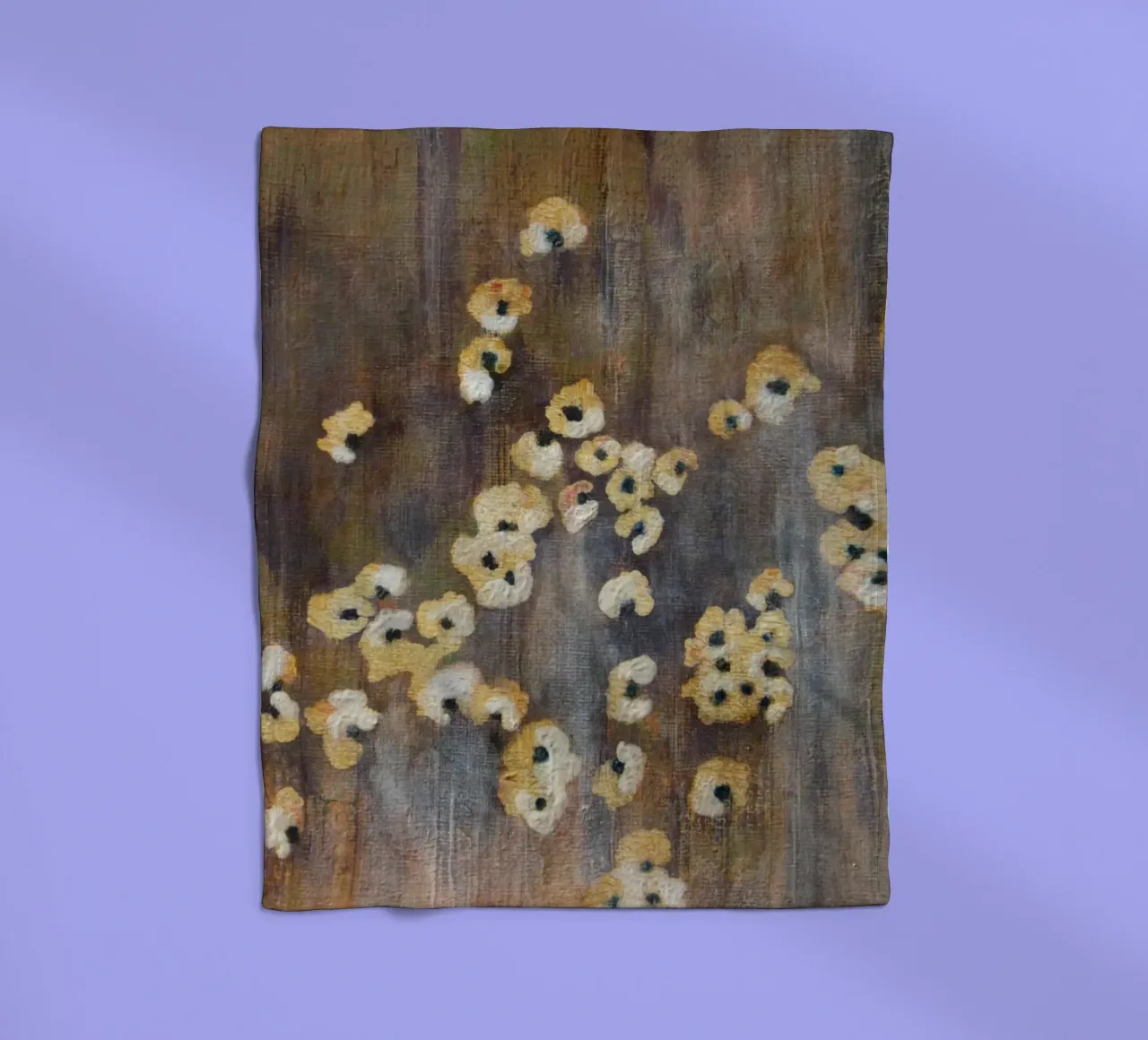 Fiori bianchi astratti coperta in pile da Teresa André