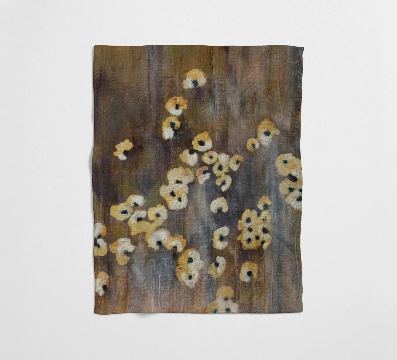 Fiori bianchi astratti coperta in pile da Teresa André