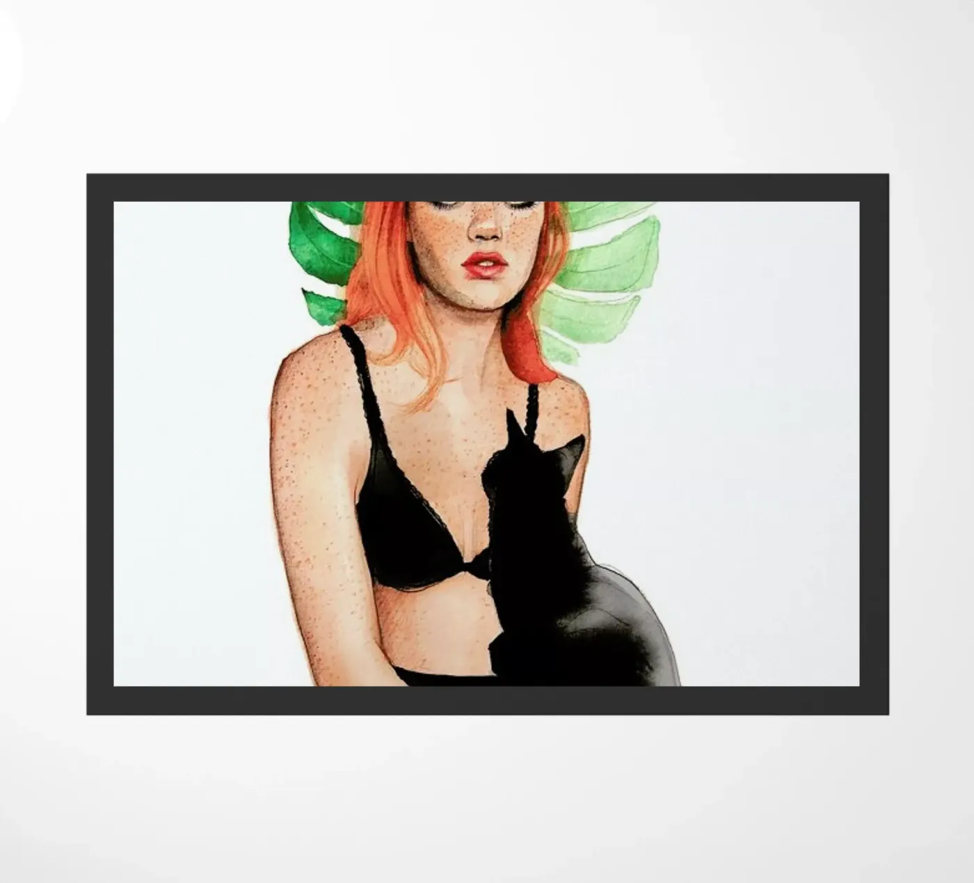 Black Cat doormat by Ina Stanimirova