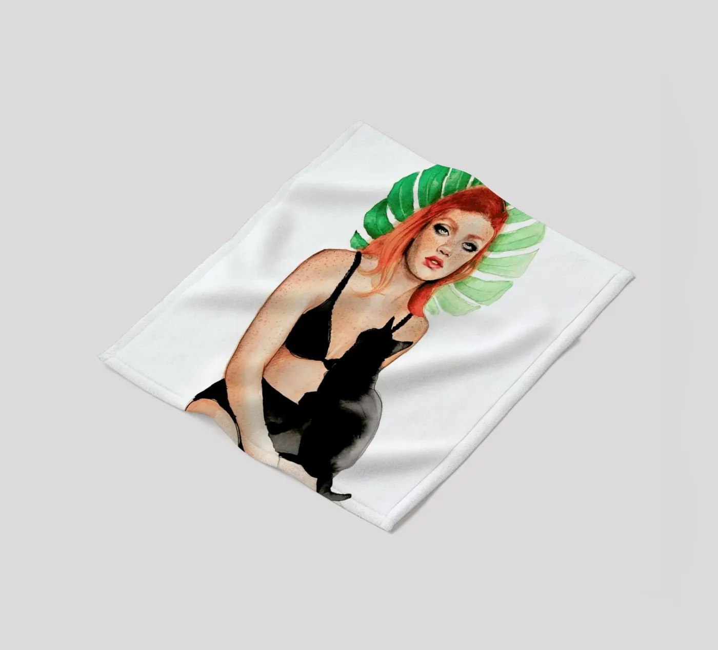 Black Cat Fleecedecke von Ina Stanimirova