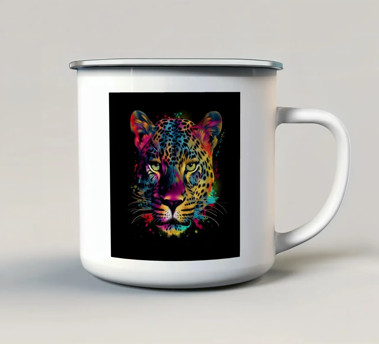 Tatoo Leopardo tazza in smalto da Animal Portraits