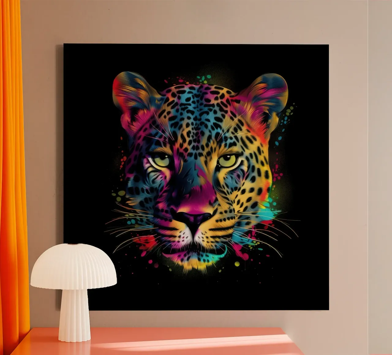 Tatoo Leopardo tela con Cornice a cassetta da Animal Portraits
