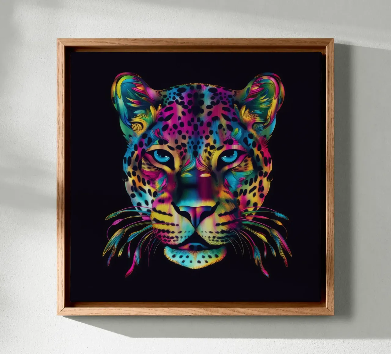 Tatoo Leopardo tela con Cornice a cassetta da Animal Portraits