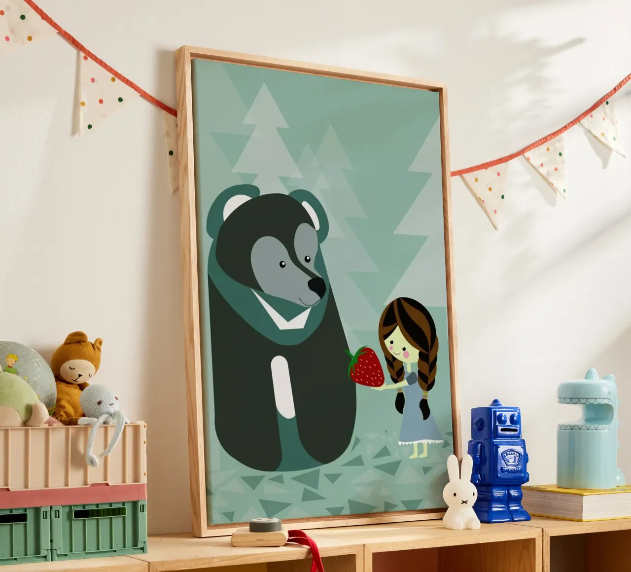 Erdbär canvas met Baklijst van Sabrina Ziegenhorn