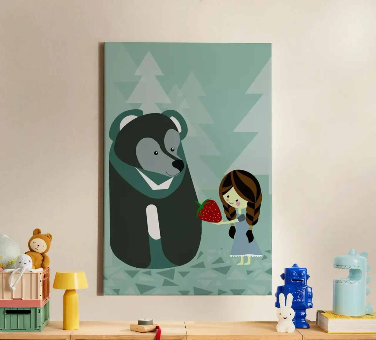 Erdbär canvas met Baklijst van Sabrina Ziegenhorn