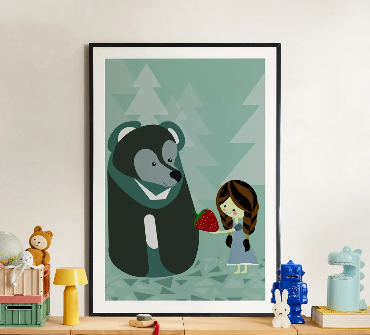 Erdbär poster con telaio in alluminio da Sabrina Ziegenhorn