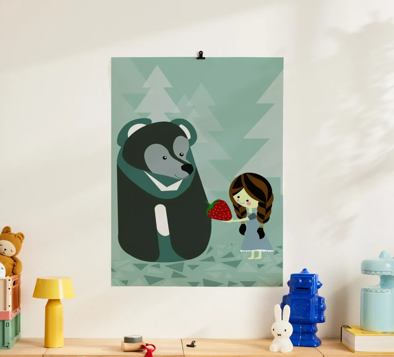 Erdbär poster con telaio in alluminio da Sabrina Ziegenhorn