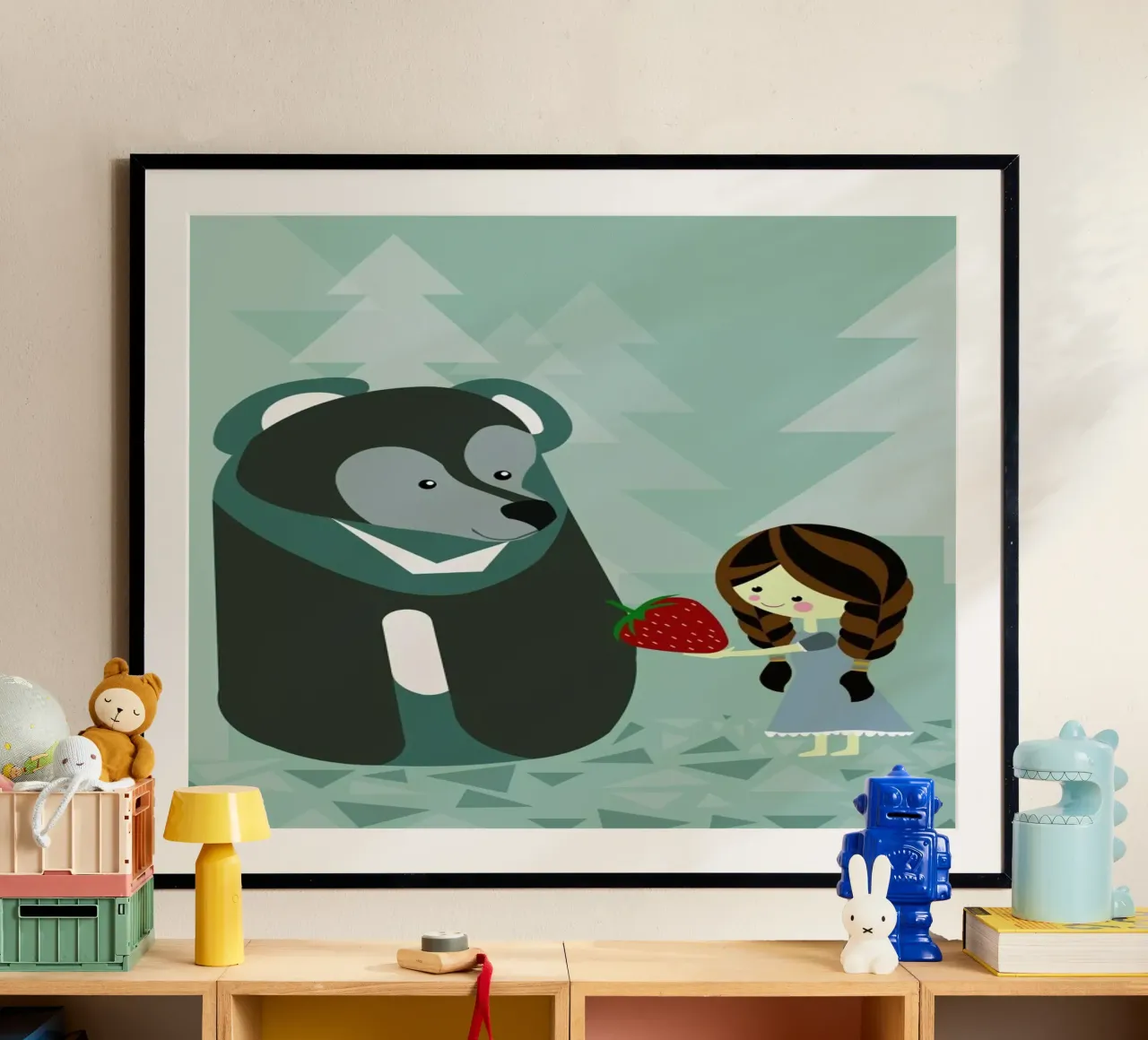 Erdbär poster con telaio in alluminio da Sabrina Ziegenhorn