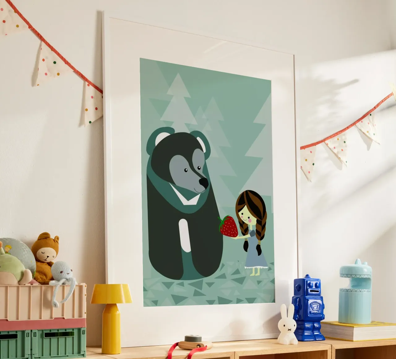 Erdbär poster con telaio in alluminio da Sabrina Ziegenhorn