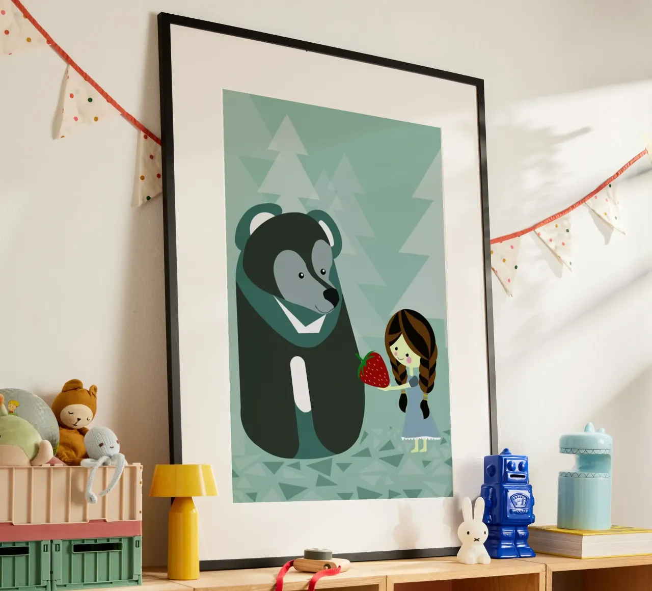 Erdbär poster con telaio in alluminio da Sabrina Ziegenhorn