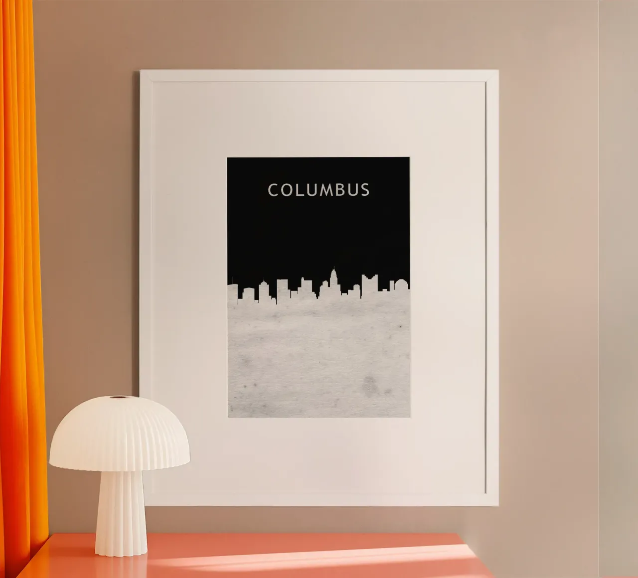 Columbus Ohio poster con telaio in plastica da Travelstudio