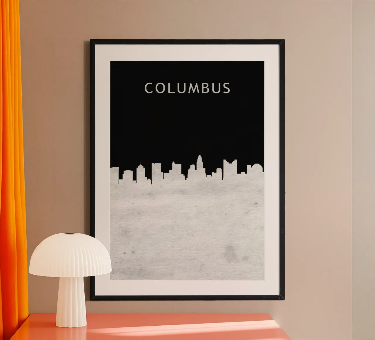 Columbus Ohio poster con telaio in plastica da Travelstudio