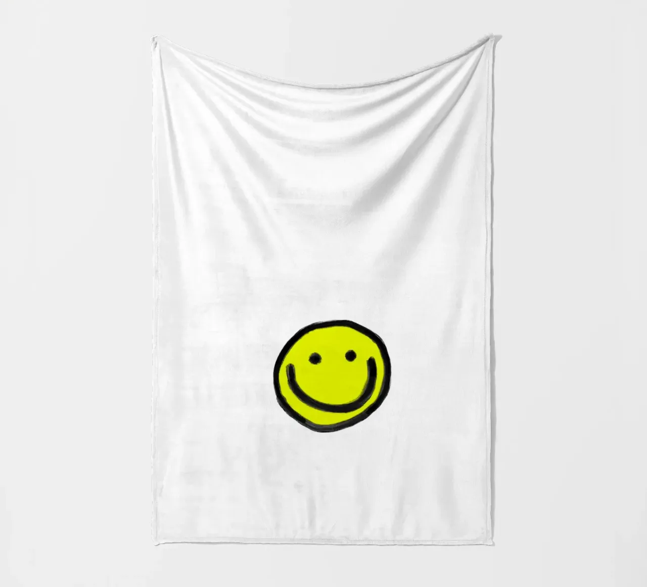 Smiley white coperta in pile da Hej Ibiza by Ute Arnold