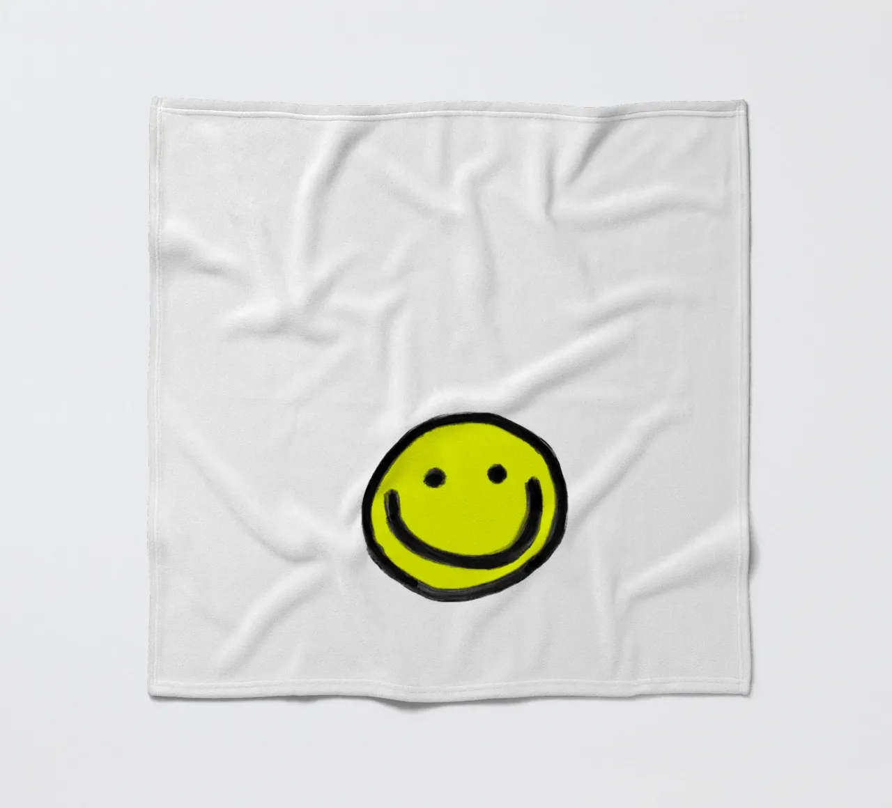 Smiley white coperta in pile da Hej Ibiza by Ute Arnold