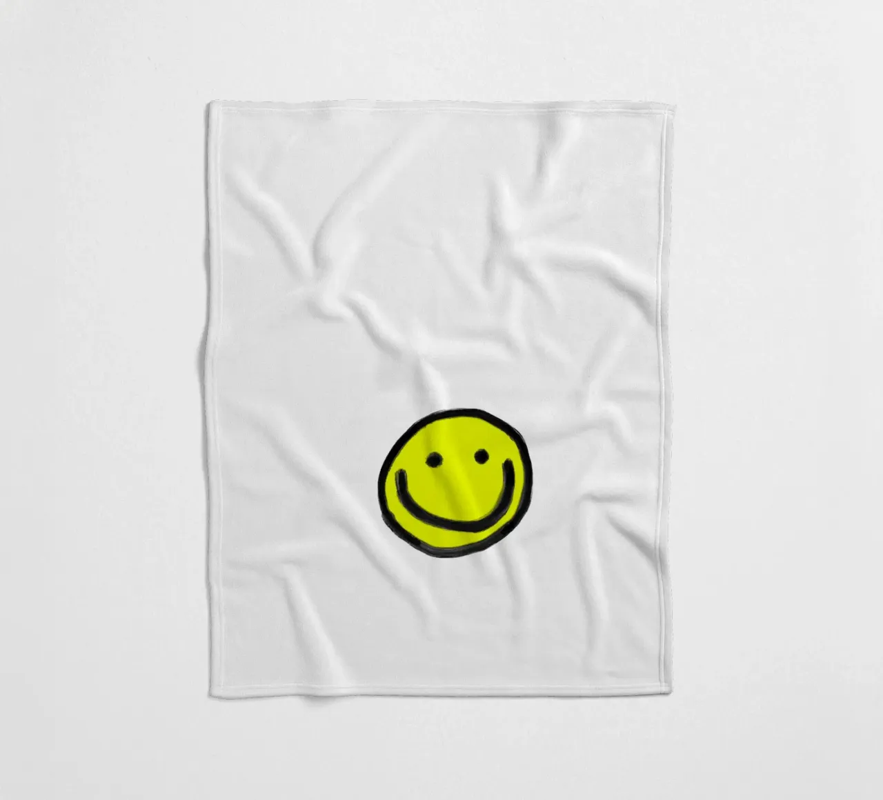Smiley white coperta in pile da Hej Ibiza by Ute Arnold