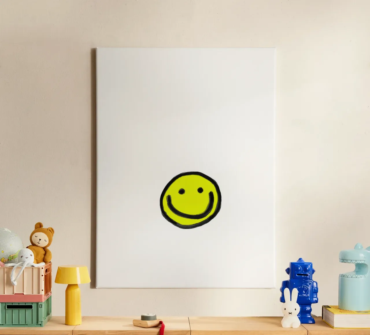 Smiley white canvas van Hej Ibiza by Ute Arnold