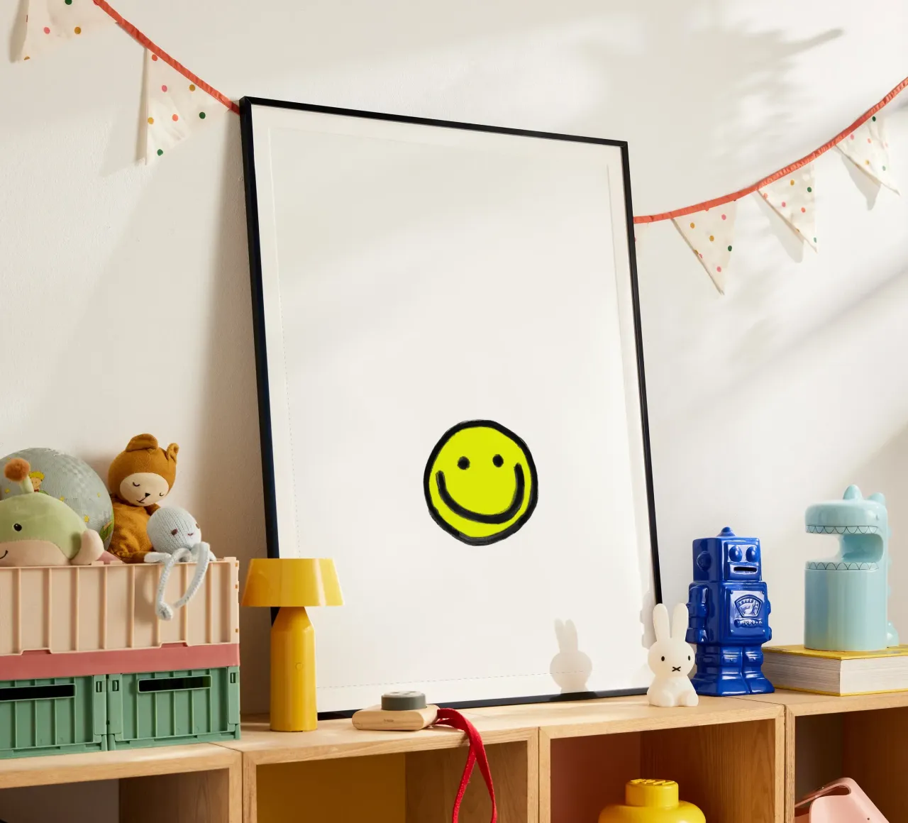 Smiley white poster da Hej Ibiza by Ute Arnold