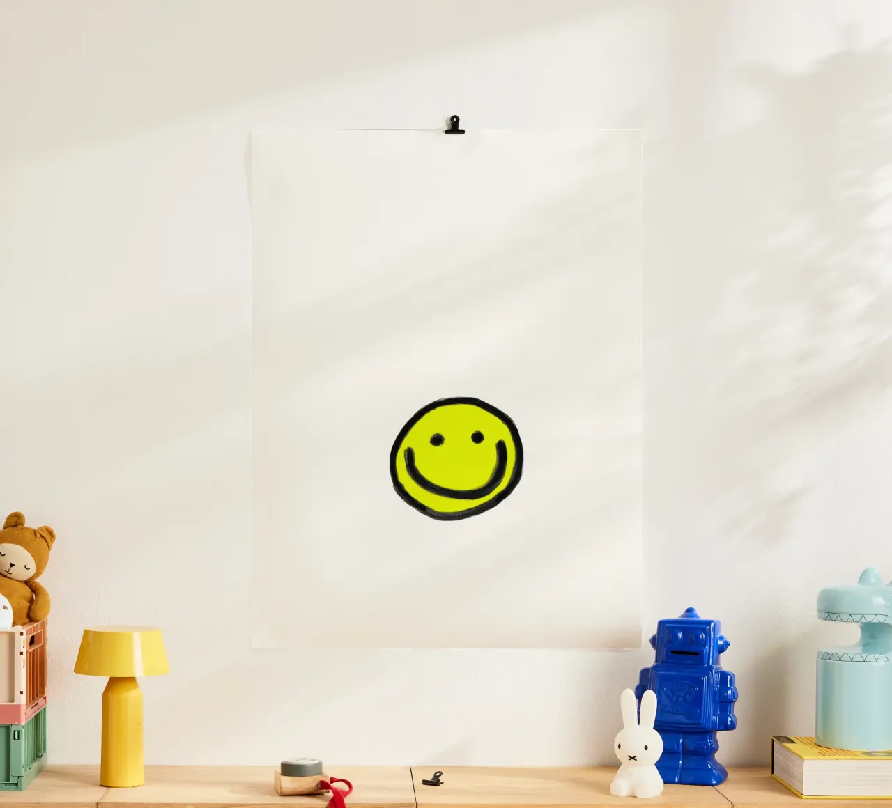 Smiley white poster da Hej Ibiza by Ute Arnold