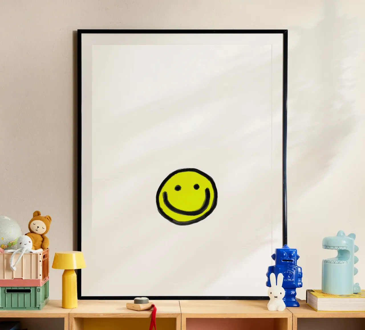Smiley white poster da Hej Ibiza by Ute Arnold