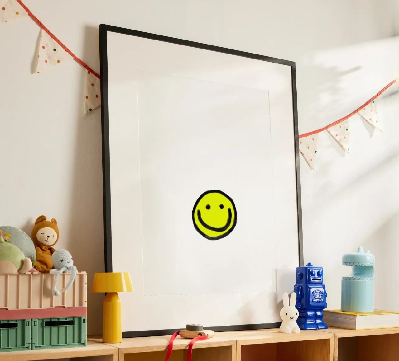 Smiley white poster da Hej Ibiza by Ute Arnold