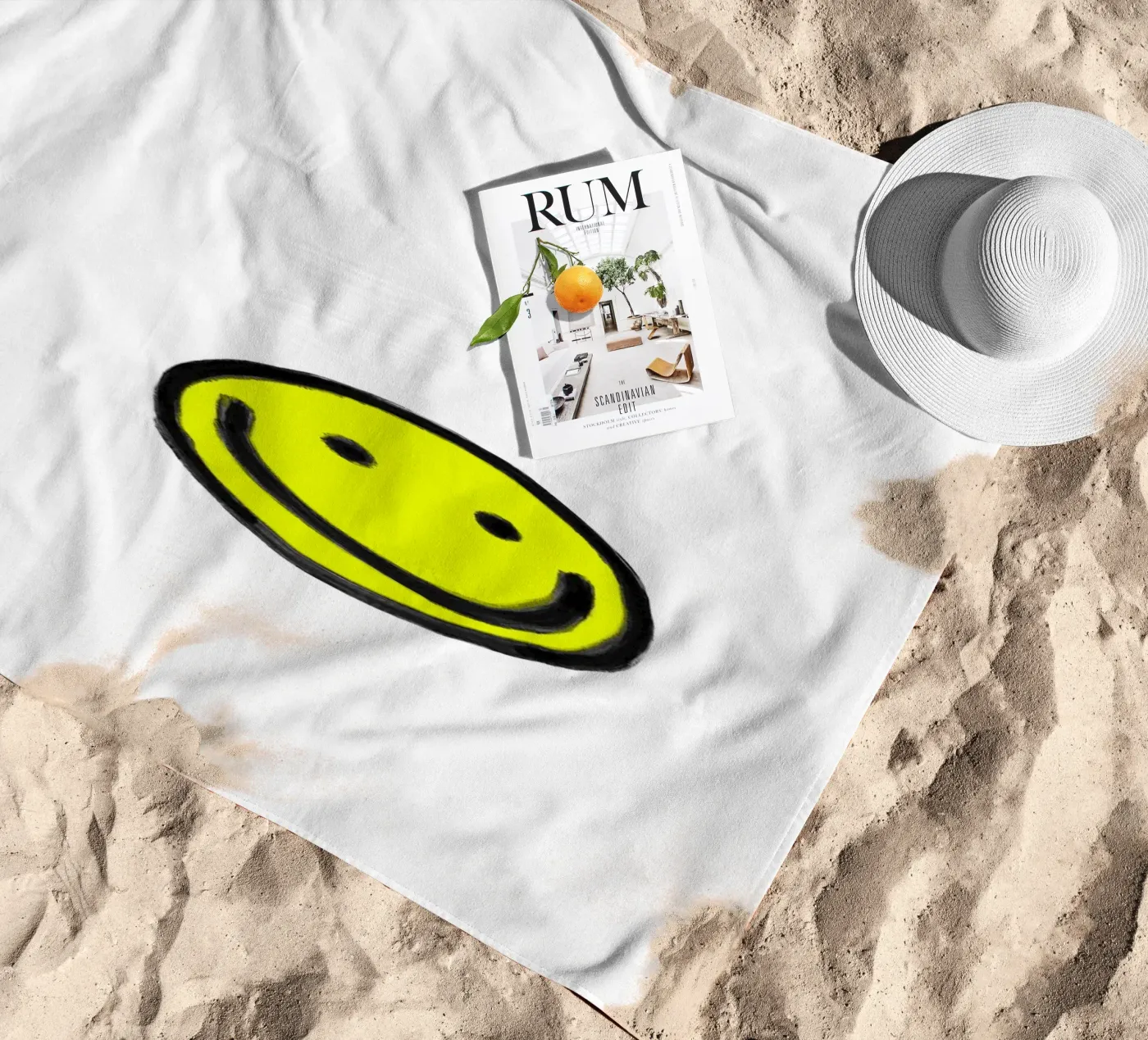 Smiley white telo mare da Hej Ibiza by Ute Arnold