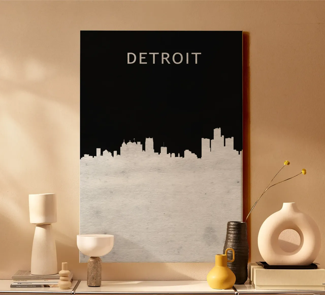 Detroit Michigan tela con Cornice a cassetta da Travelstudio