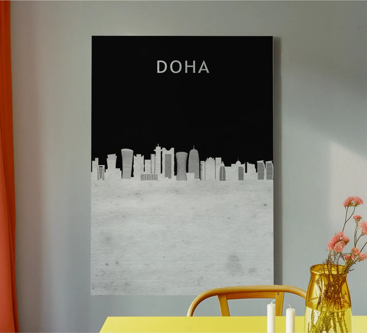 Doha Qatar canvas met Baklijst van Travelstudio
