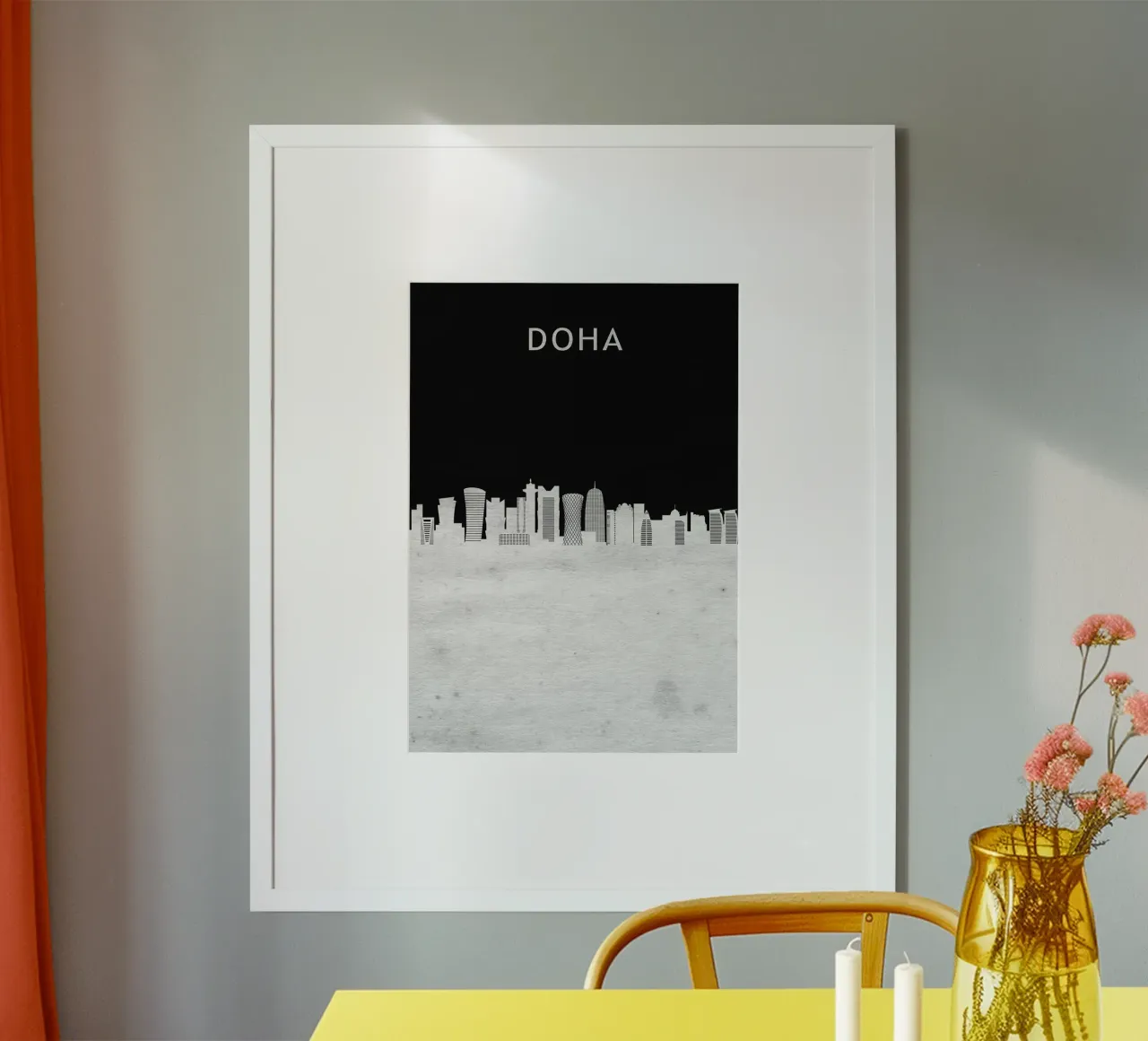 Doha Qatar poster con telaio in alluminio da Travelstudio